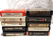 Lot Of 10 8 Track Tapes TESTED Rolling Stones, Black Oak, Nugent, Frampton, BAD