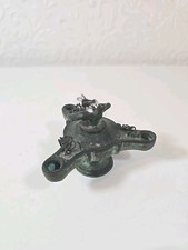 Vintage Bronze Hanging Oil Lamp Burner Roman Design 