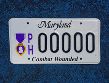 Maryland PURPLE HEART Sample License Plate