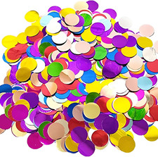 Rainbow Metallic Foil Confetti 0.59 Inch - 2.12 Oz Table Confetti Decorations