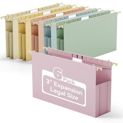 Plastic Leagl Size Hanging File Folders Extra Capacity,Heavy Duty 3'' Expandab...