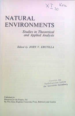 Natural Environments: Studies in Theoretical and Applied Analysis. Resou 2092917