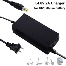 54.6V 2A Power Charger for 48V Lithium Battery DC 5.5x2.1mm Power Adapter New