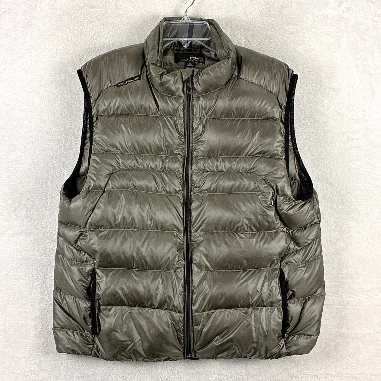 RLX Ralph Lauren Down Puffer Vest Mens XXL Brown Nylon Outdoors Preppy Classic