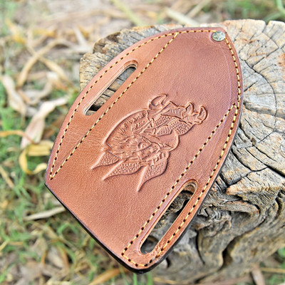 Leather Engraved Handmade Sheath For Fix Blade Folding Pocket Knife Case HOLSTER