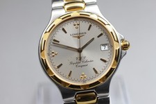 Neu Batt [Exc+5] LONGINES Conquest VHP L1.627.3 Quarz Silber Herrenuhr 34mm JP