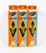 3 Toysmith Neato Metal Kazoo 4.75" Mouth Flute Kid Party Gift Musical Instrument