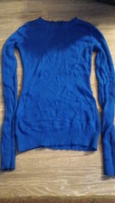 Express Women's Extra Fine Merino Wool Sweater, Blue, Size XS