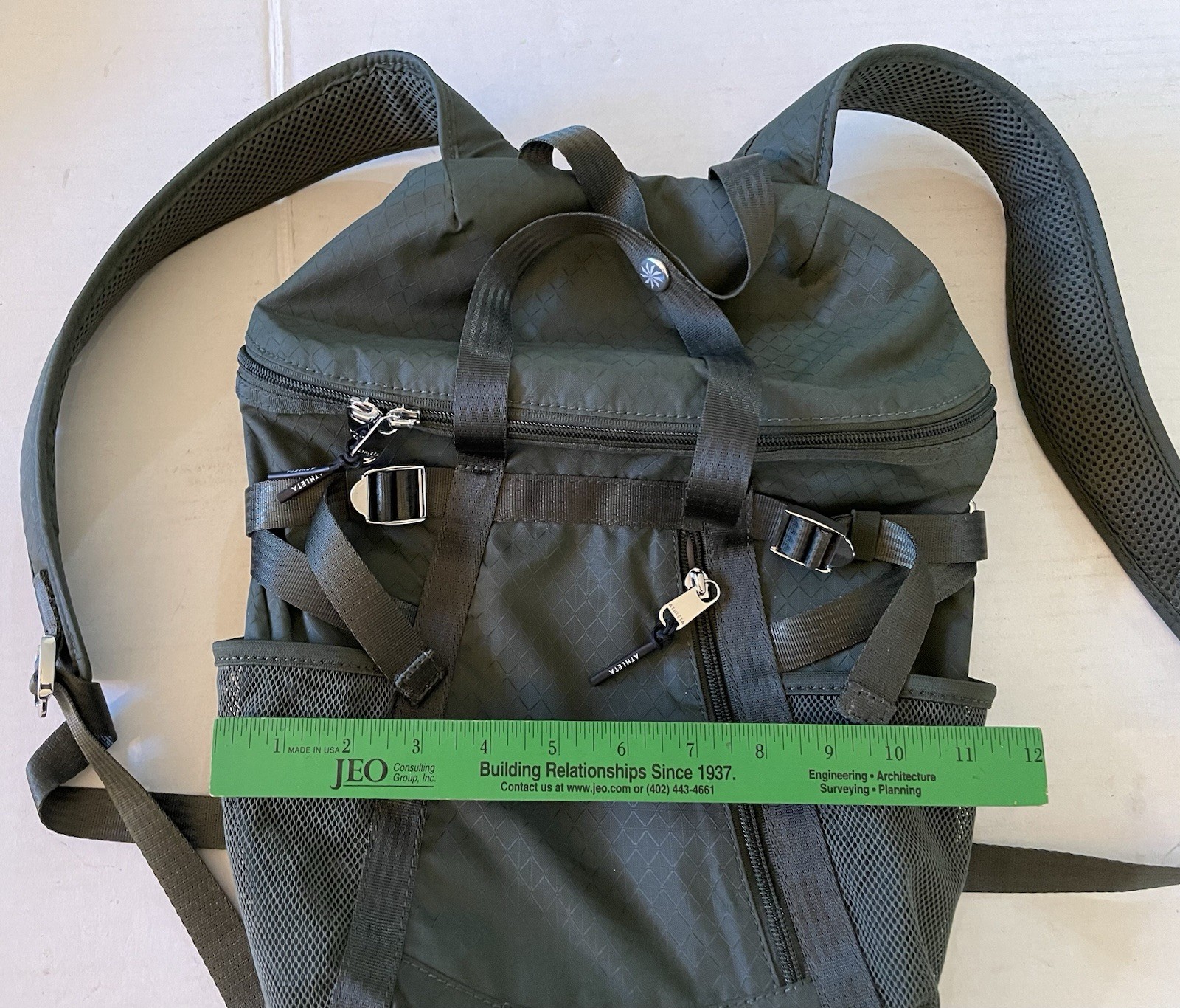 ATHLETA Excursion Backpack Dark Green Nylon Great… - image 14