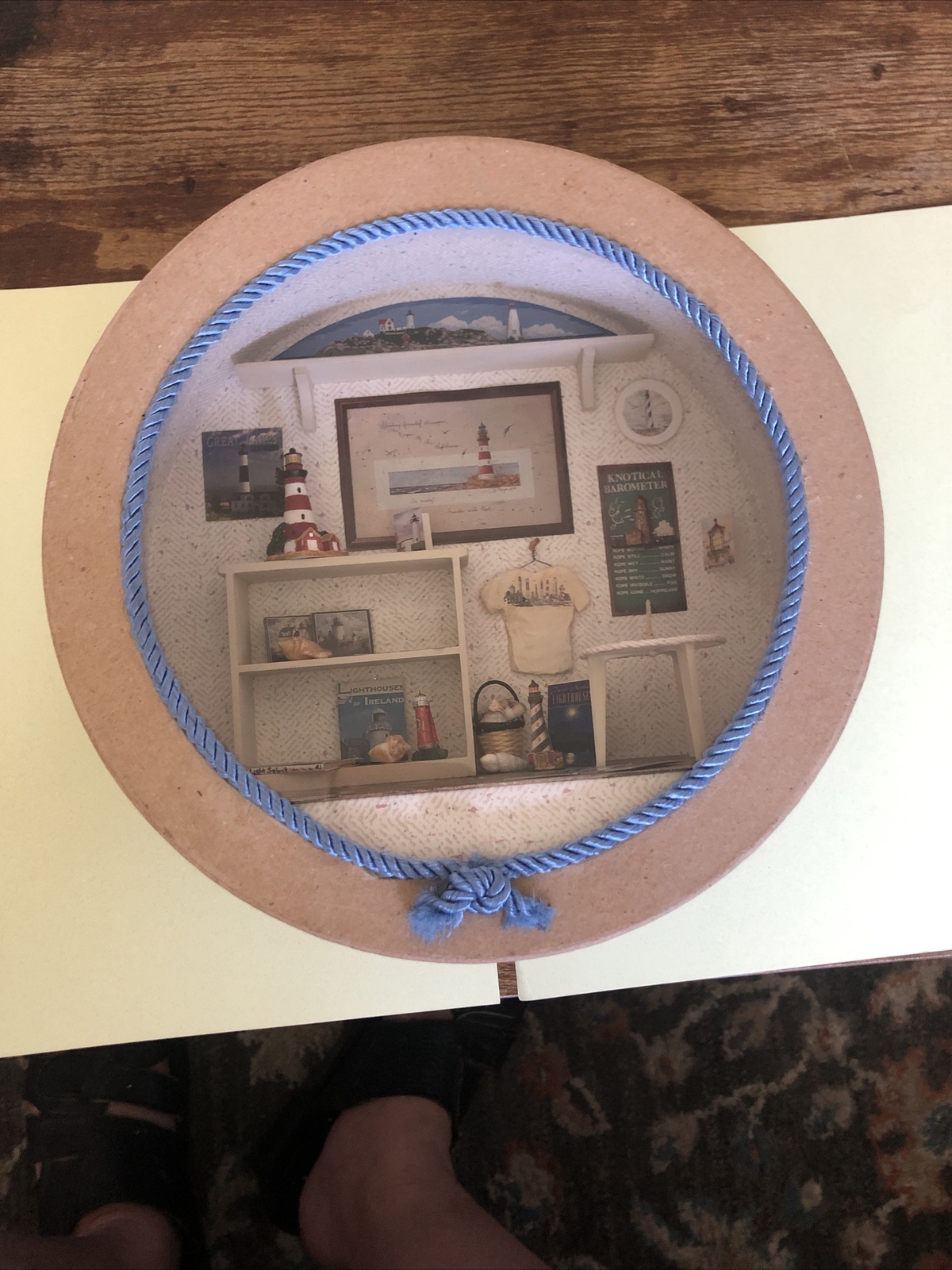 3 D Light House Theme Decor In A Circular Gift Box