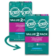 Tom’S of Maine Antiplaque and Whitening Fluoride Free Toothpaste, Peppermint, 2