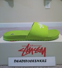 Stussy X Nike Benassi Sandals Bright Catus Green CW2787 001 Men's Size 9