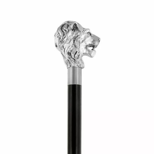 Luxury Lion Head Handle Walking Stick Designer Cane Vintage Silver Antique - Picture 4 of 4