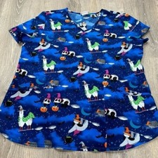 Scrub Star Scrubstar Halloween Witch Cats Large Top C36