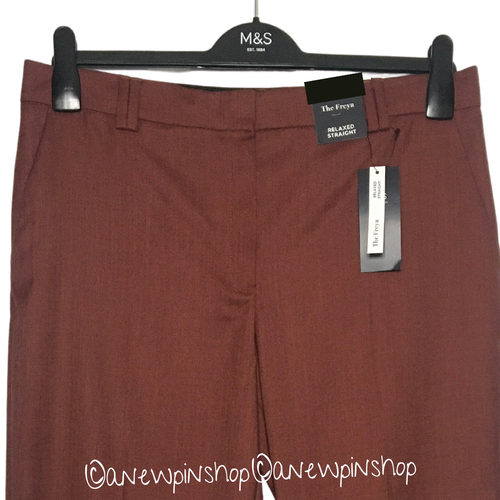 M&S Damenhose kupferbraun freya entspannt gerades Bein brandneu mit Etikett Markierungen - Bild 4 von 8