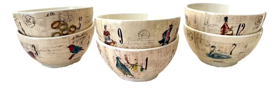 NUEVO Williams Sonoma 12 DOCE DÍAS DE NAVIDAD Cuencos Juego de 6, 2 Juegos Completos Foto 3 de 4