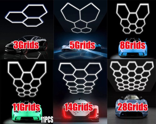 Car Detailing LED Shop Light Honeycomb Hexagon for Workshop Garage Warehouse Gym