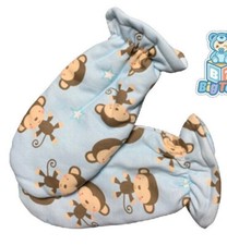 Adult Monkeys on baby blue mittens