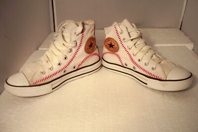 Rare Converse All Star Chuck Taylor Baseball Themed Hi Top Shoes Boys Size 2