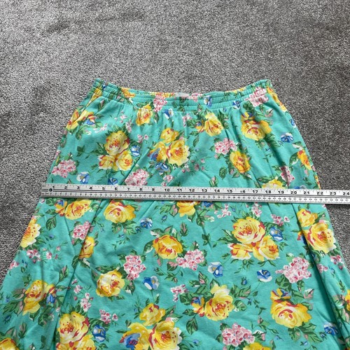 Koret A-Line Midi Skirt Womens XL Multicolor Floral Elastic Waist Pocket Stretch - Picture 9 of 12