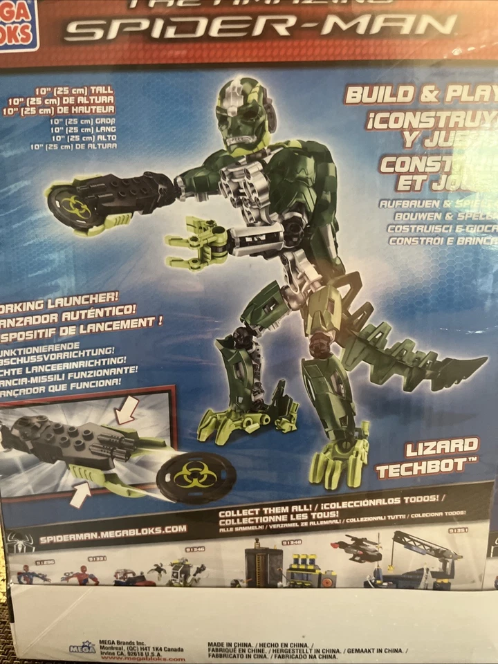 Mega Bloks #91247 Amazing Spider-Man & Lizard Techbot Set 90 Pcs 6+ Brand New - Image 3 of 4