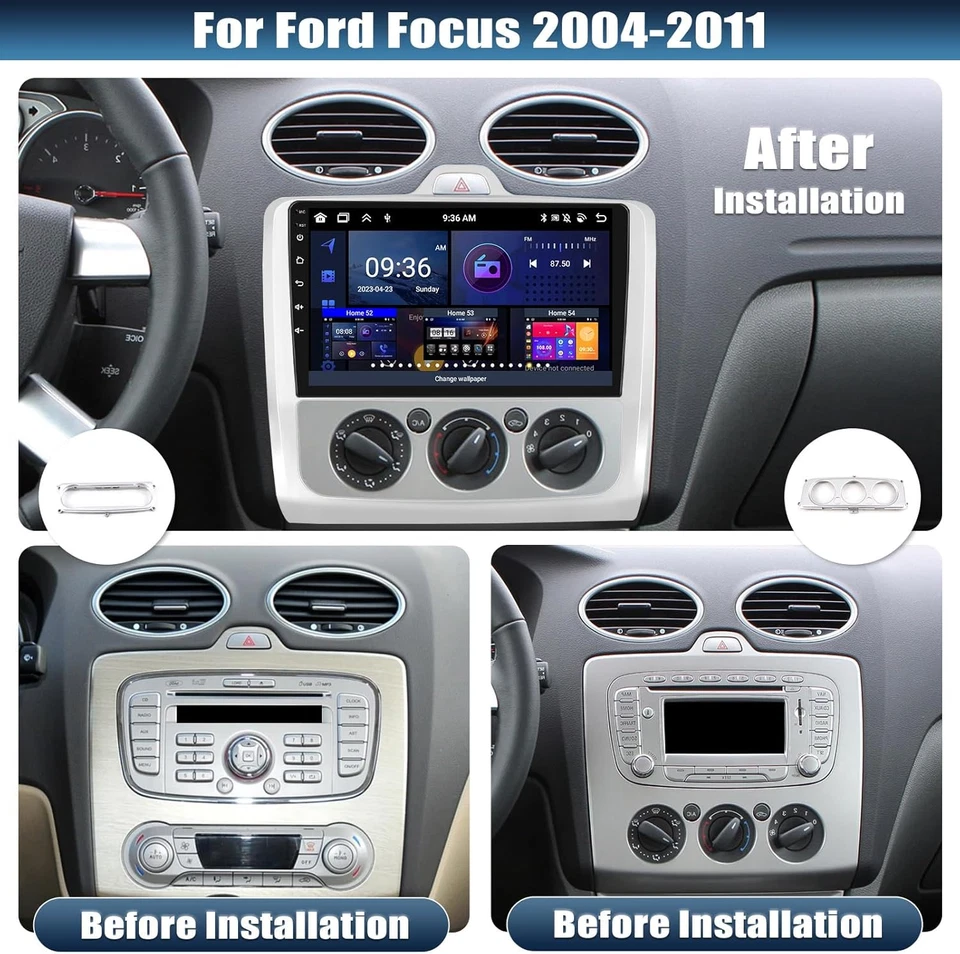 6GB+128GB Für Ford Focus II Mk2 2004-2011 Autoradio GPS NAVI 2DIN Android 15 DSP - Bild 2 von 4