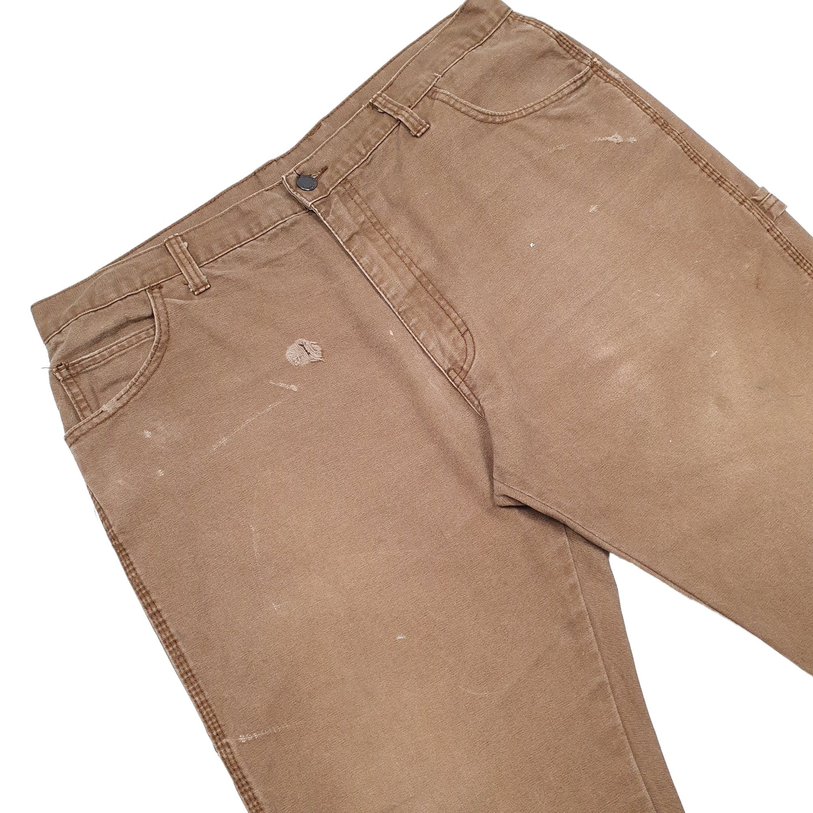DICKIES Carpenter Workwear Trousers Cotton Brown Mens W36 L30 image 3