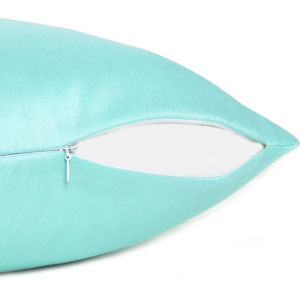 Cover Solid Color Sofa Pillow Case Cushion Square Home Decor Soft Sea Green 18" - Image 4 of 4