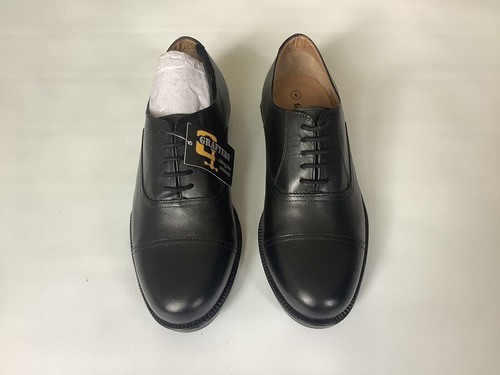 RAF Cadet Shoes Military Style Black Leather Stitched Rubber Sole M490A 10 New - Picture 5 of 14