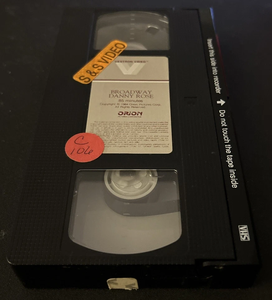 Broadway Danny Rose VHS Tape Woody Allen Mia Farrow Nick Apollo Forte Former Ren - Image 3 of 4