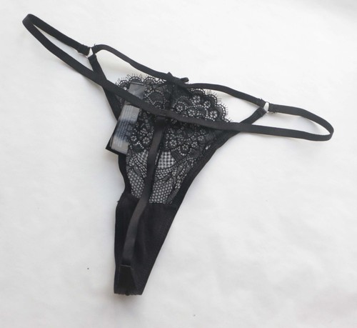 Women Sexy Thong Floral Mesh Tback Underwear high cut G-string Panties Black S-L - Zdjęcie 4 z 4