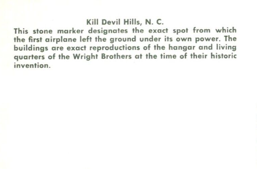 Wright Brothers Stone Marker Reproduction Hanger & Living Quarters Postcard OBX - Picture 2 of 4