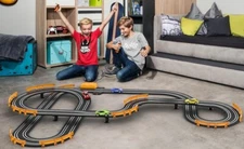 Electric Slot Car Road Racing Set 18 ft Track 4 Cars 1:64 Scale Age 6 to 12