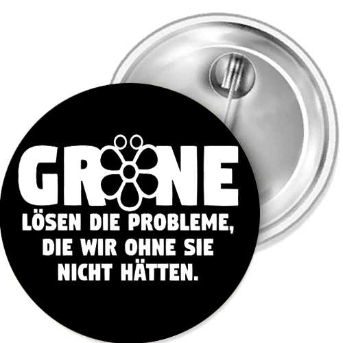 Grüne lösen die Probleme, die wi Button Anstecker Aufkleber Auto-Magnet Aufnäher - Picture 1 of 5
