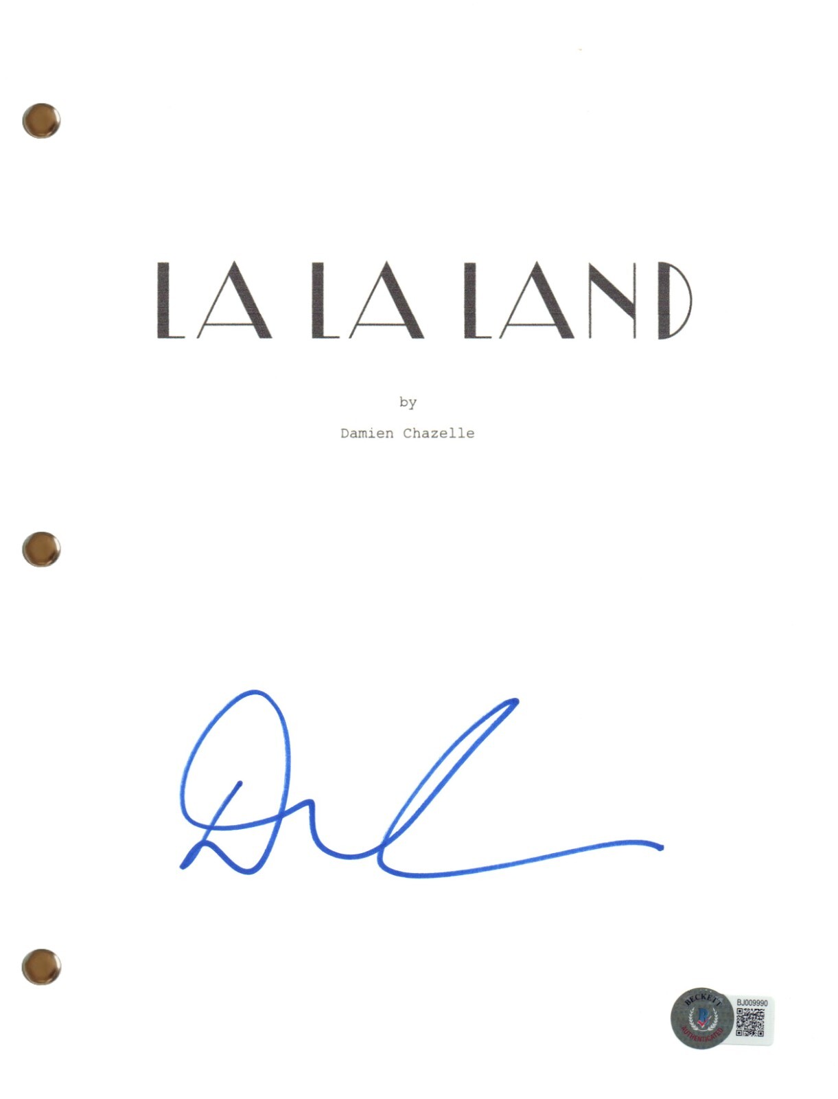 Damien Chazelle Signed Autograph La La Land Full Movie Script damien-chazelle-signed-autograph-la-la-land-full-movie-script