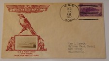 USS Robin (AM 3) December 25 1937 Christmas Day Crosby cachet
