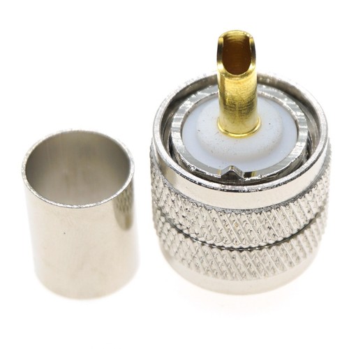 10Pcs UHF PL259 Male Plug Crimp Connector PTFE RG8/RG213/LMR400 RF Coaxial Cable - Picture 4 of 4