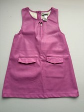 NICOLE MILLER pink pleather sleeveless A line dress Girls 4 NEW