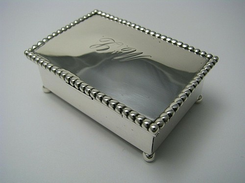 STERLING SILVER STAMP DISPENSER STAMP BOX by T&P Co. 1900s Rare Makers Mono M.L. - Picture 3 of 12