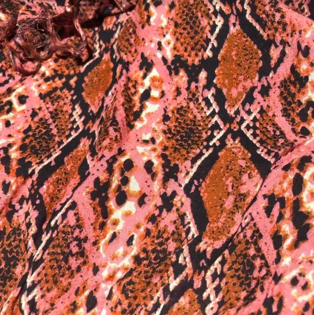 Volcom Urban Tribe Shorts Swim Cover Up Romper, Pink Snake, Size Small - NWT - Image 3 of 3