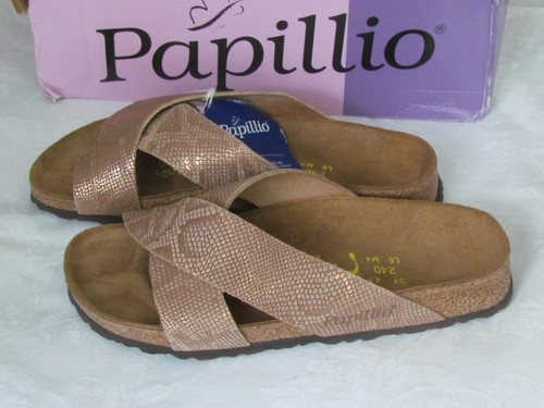 NEW Papillio Daytona Ladies Tan Brown Snake Print Leather Sandals Size 4.5 37 - 第 5/7 張圖片