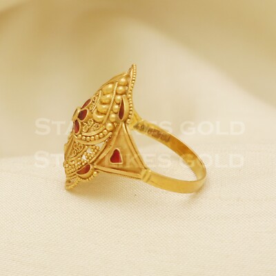 Gold Ring 22K Solid Gold Ring Genuine Hallmarked 916 Gold Ring 22K Solid Gold Ring Genuine Hallmarked 916