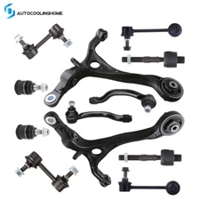 12pc Front Lower Control Arms Sway Bars Tie Rod Ends For 2004 2005 2006 Acura TL