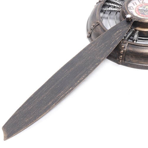 Iron Metal Airplane Propeller Aviation Clock Art Wall Clock Decor Antique - Picture 10 of 12