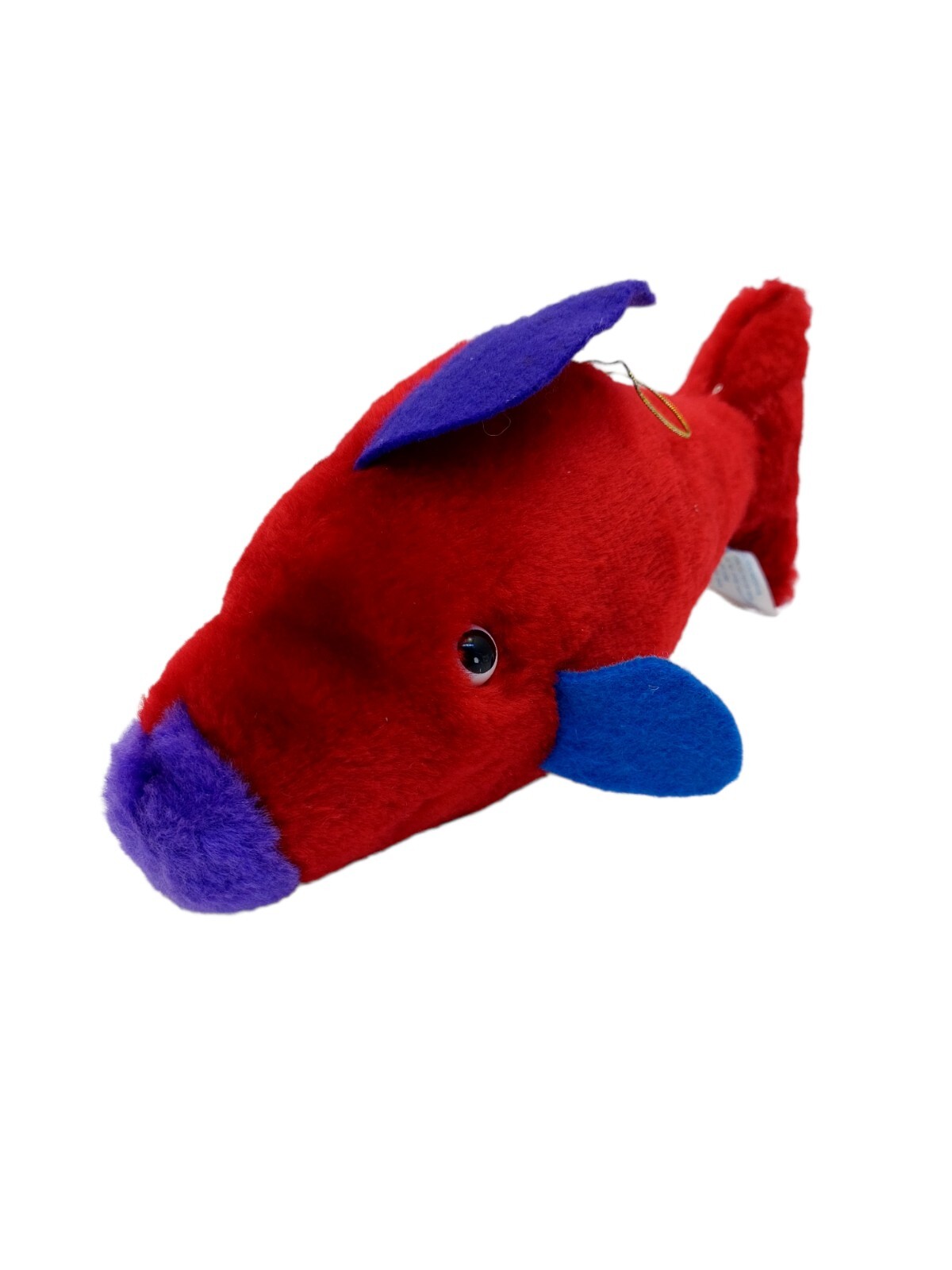 Classic Toy Company Plush Stuffed Fish red purple blue 9