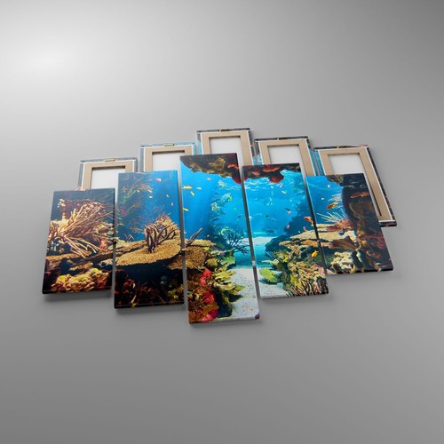 Quadro su Tela 150x100cm Oceano Barriera corallina Pesci corallo Stampe Murale - Foto 2 di 10