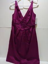 Davids Bridal Bridesmaid Dress Size 8 Plum sleeveless v-neck NWT