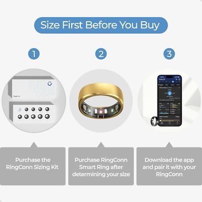 RingConn Gen 1 Smart Ring for Women / Men No App Subscription Pale