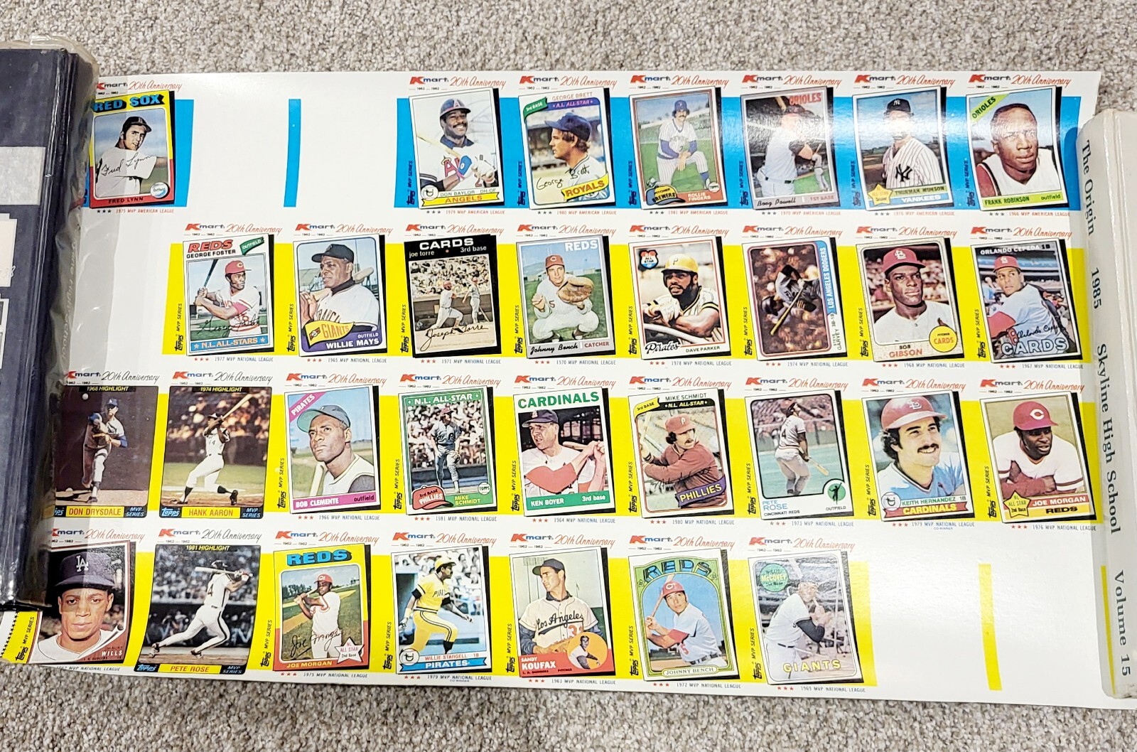 UNCUT TEST SHEET HANK AARON WILLIE MAYS ROBERTO CLEMENTE PETE ROSE JOHNNY BENCH