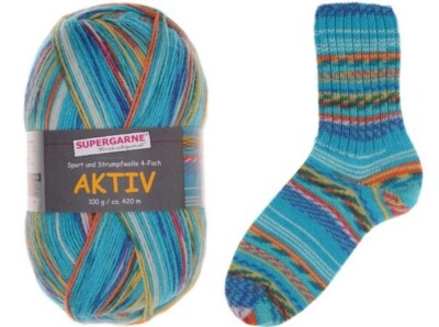 Supergarne Aktiv Sock yarn 4-ply superwash 100g/459yd Creation #2815